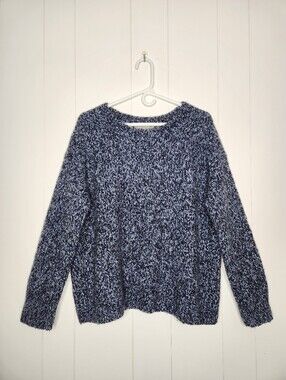 Vince Blue Cashmere Wool Marled Knit Sweater Women's Size Large